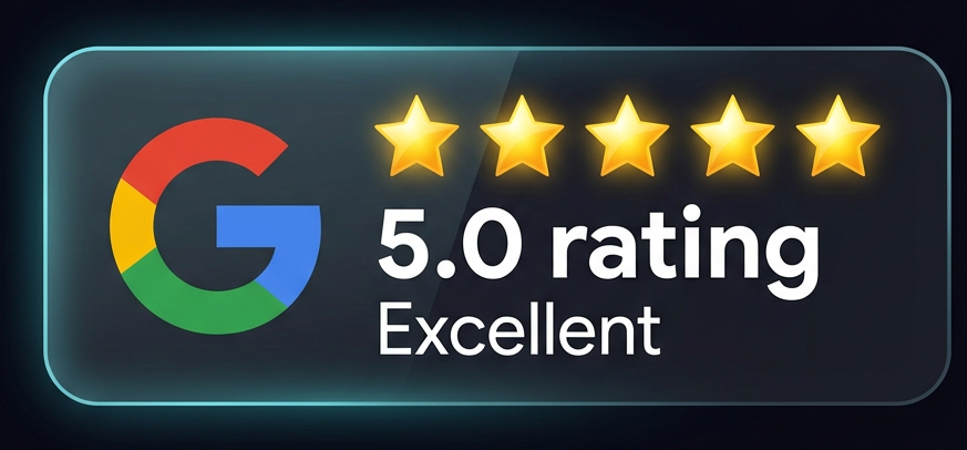 Google Reviews 5.0 Rating Badge